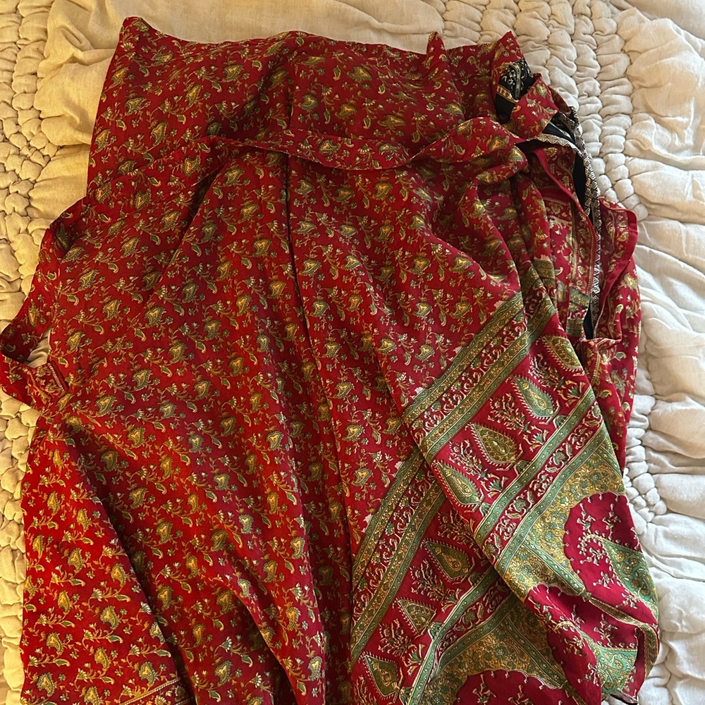 Earthbound Trading Company Reversible Sari Wrap Skirt